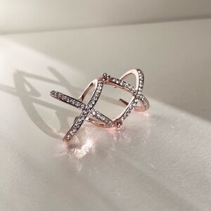 New Rose gold double x ring